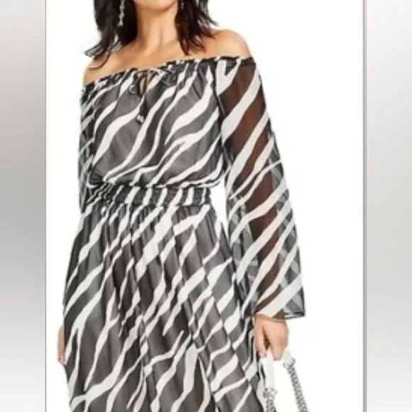 INC International Concepts Black and White Zebra Maxi Dress - Picture 3 of 6